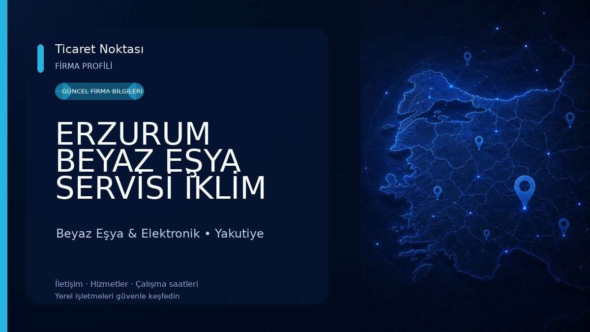 ERZURUM BEYAZ EŞYA SERVİSİ İKLİM SOĞUTMA Beyaz Eşya & Elektronik