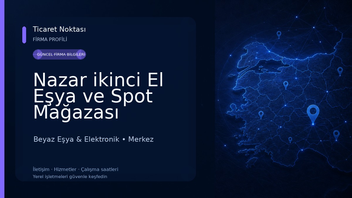 Nazar ikinci El Eşya ve Spot Mağazası Beyaz Eşya & Elektronik