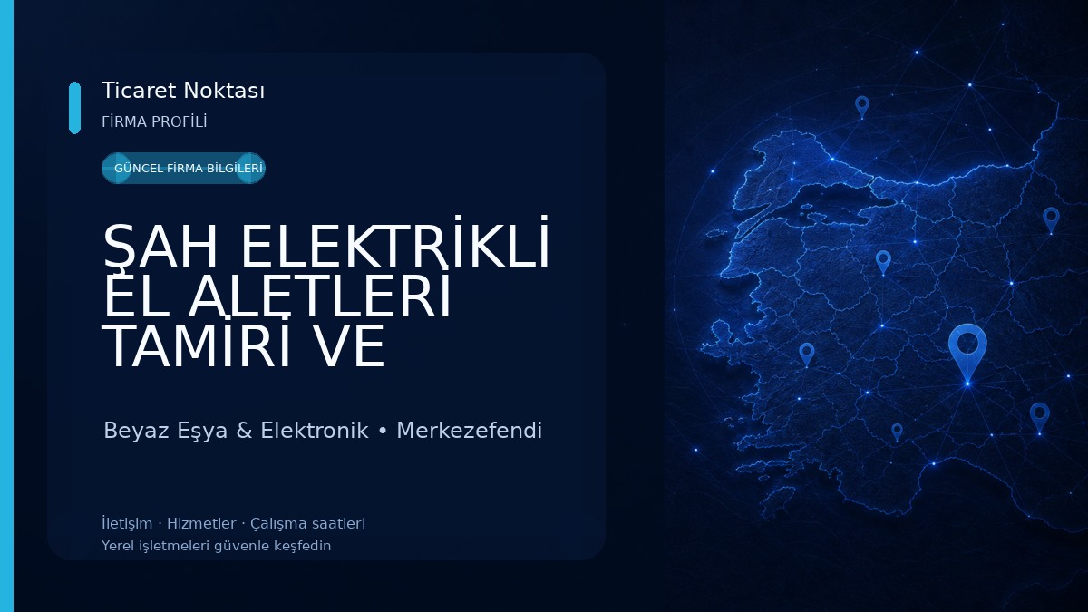 ŞAH ELEKTRİKLİ EL ALETLERİ TAMİRİ VE KLİMA BEYAZ ESYA TEKNİK SERVİS Beyaz Eşya & Elektronik