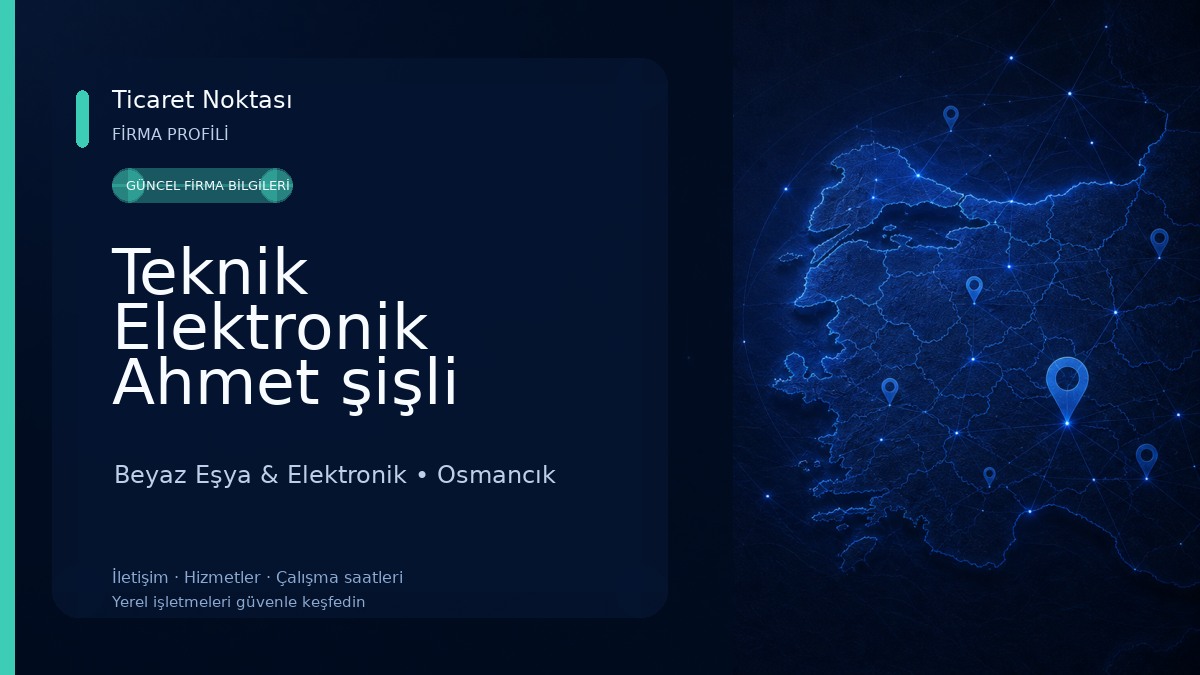 Teknik Elektronik Ahmet şişli Beyaz Eşya & Elektronik